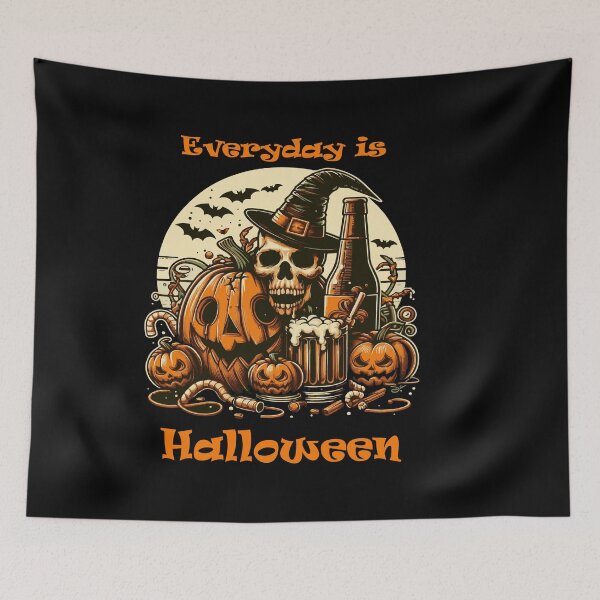 Item preview, Everyday is halloween Funny Pumpkin Halloween Drinking Beer designed and sold by Yonshop.