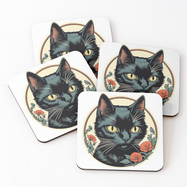 Item preview, VINTAGE STYLE BLACK CAT HALLOWEEN STICKER designed and sold by Arts4U.