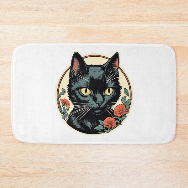 Item preview, VINTAGE STYLE BLACK CAT HALLOWEEN STICKER designed and sold by Arts4U.