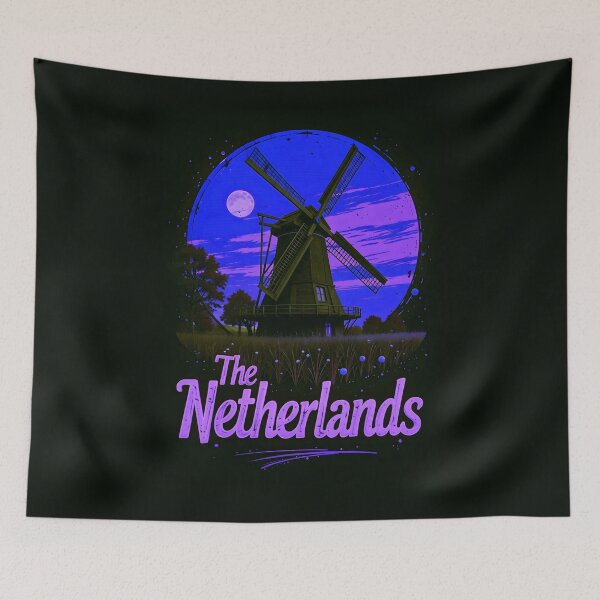 Item preview, The Netherlands Retro Windmill Design designed and sold by TheArtOfPat.
