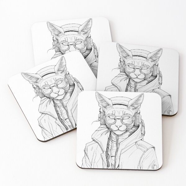 Item preview, Cyberpunk Cat with Rastafari Vibes designed and sold by WILD-WILD-CAT.