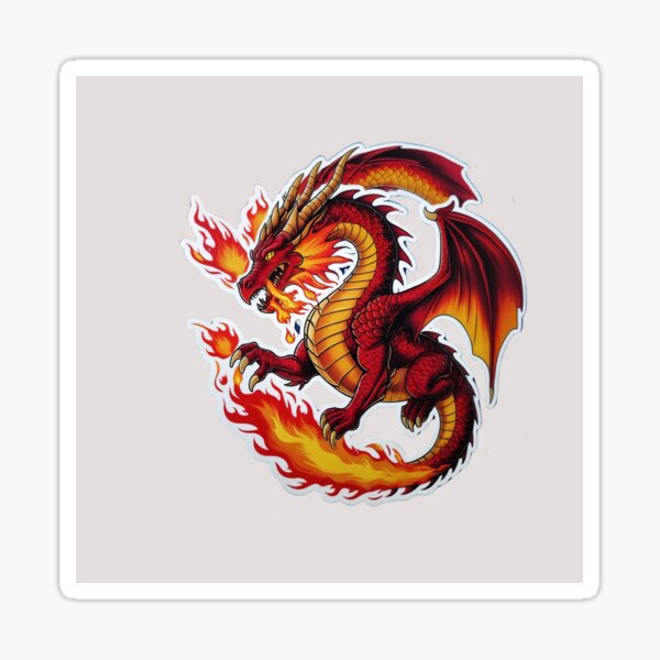 Artikel-Vorschau von Blazing Fury: Der feuerspeiende rote Drache, designt und verkauft von propstickers.