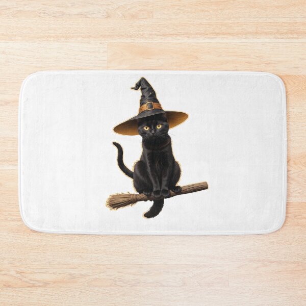 Item preview, CUTE BLACK CAT RIDING BROOMSTICK HALLOWEEN STICKER designed and sold by Arts4U.