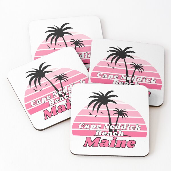 Item preview, Retro Cool Cape Neddick Beach Maine Palm Tree at Sunset Souvenirs designed and sold by karmdaf.