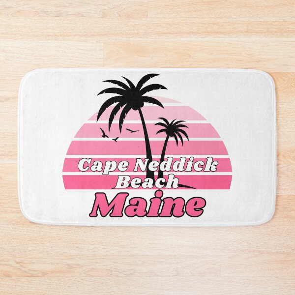 Item preview, Retro Cool Cape Neddick Beach Maine Palm Tree at Sunset Souvenirs designed and sold by karmdaf.