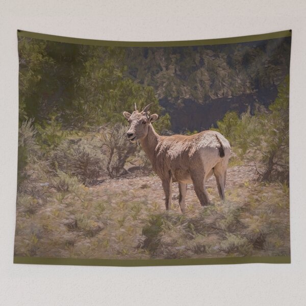 Item preview, Lone Bighorn Female Sheep Wild Rivers New Mexico designed and sold by Debra Martz.