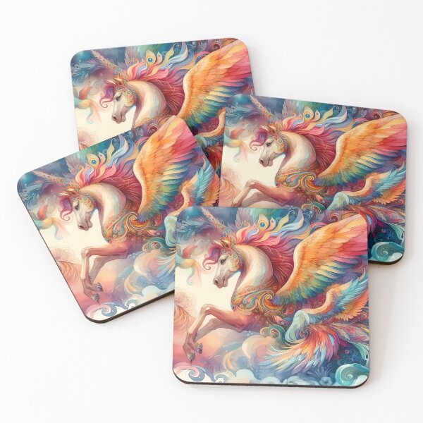 Item preview, Majestic Unicorn with Vibrant Wings in a Fantasy World designed and sold by Vitalka-uk.