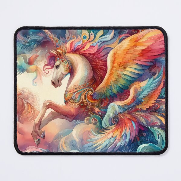 Item preview, Majestic Unicorn with Vibrant Wings in a Fantasy World designed and sold by Vitalka-uk.