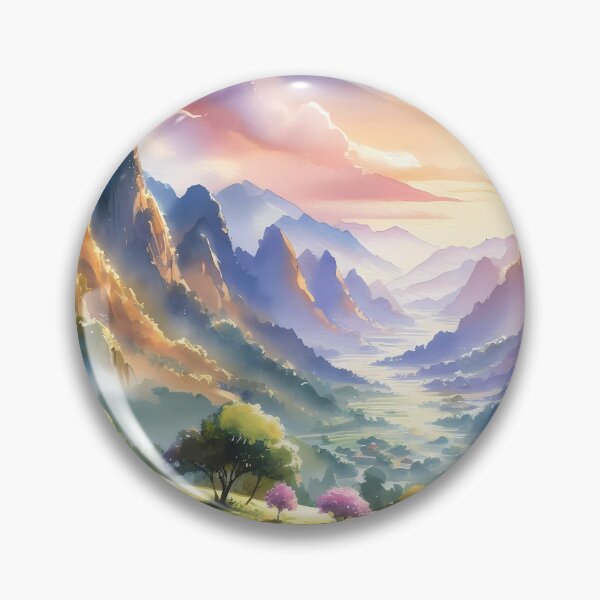 Item preview, Serene Valley at Sunrise with Traditional Mountain Villages designed and sold by Vitalka-uk.