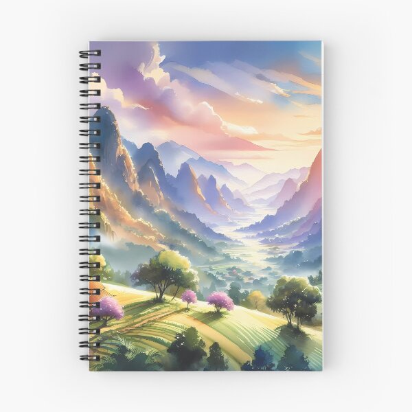 Item preview, Serene Valley at Sunrise with Traditional Mountain Villages designed and sold by Vitalka-uk.