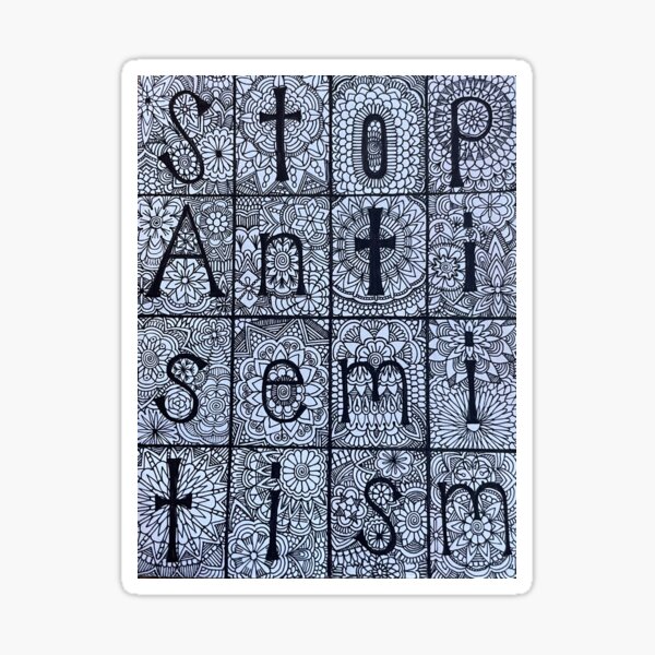Item preview, Stop anti-Semitism mandala  designed and sold by SpicyHamsa1.