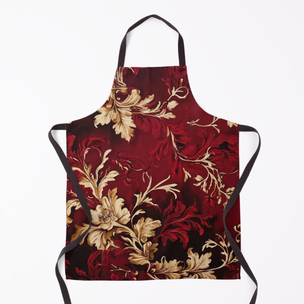 Item preview, FLORAL AND TROPICAL PATTERN O30 - Gift items and personal use / Toile, Dark Red, Garnet, Leaves, Burgundy, Flowers, Cream, Gold, Vintage, Ornamented, Vector, Art designed and sold by LumDesignArt.