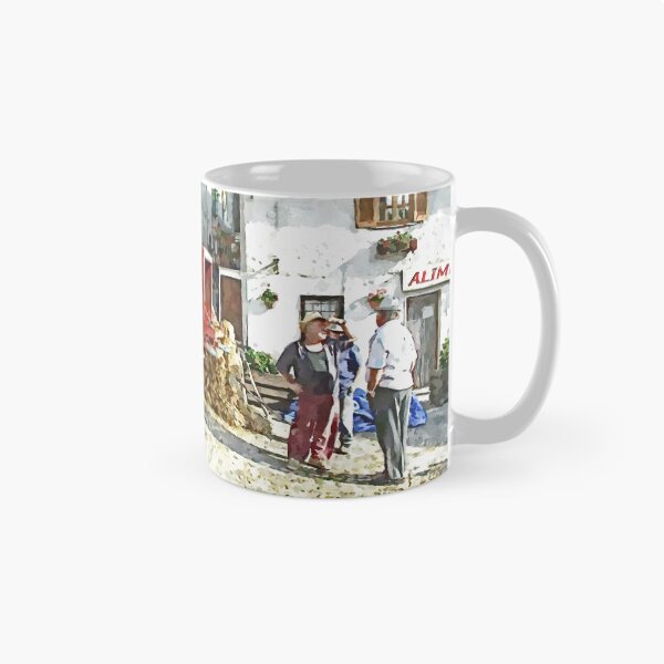 Item preview, Peasants around the threshing machine in the square designed and sold by Giuseppe Cocco.