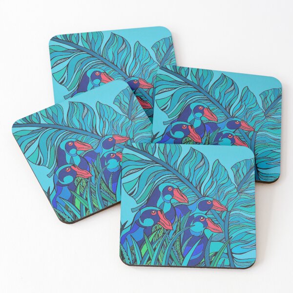 Item preview, NZ Pukekos hanging out designed and sold by nickyloweartist.