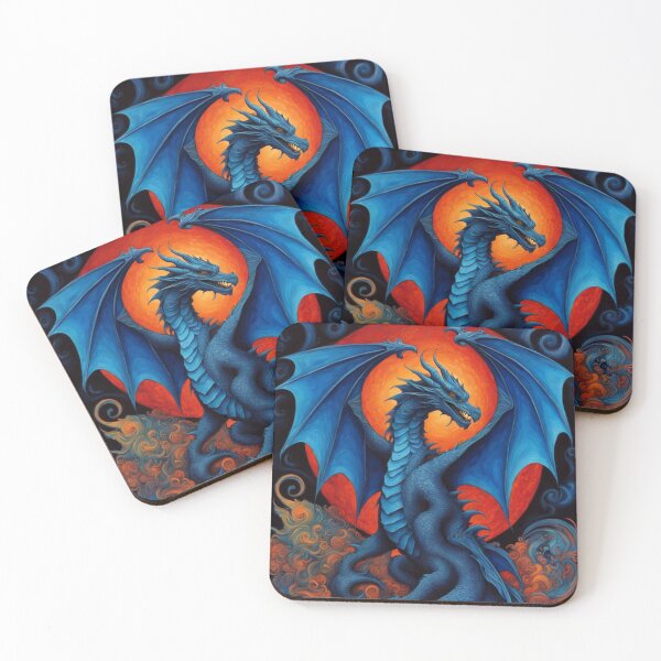 Item preview, Medieval Blue Winged Dragon  designed and sold by TheDarkWardrobe.