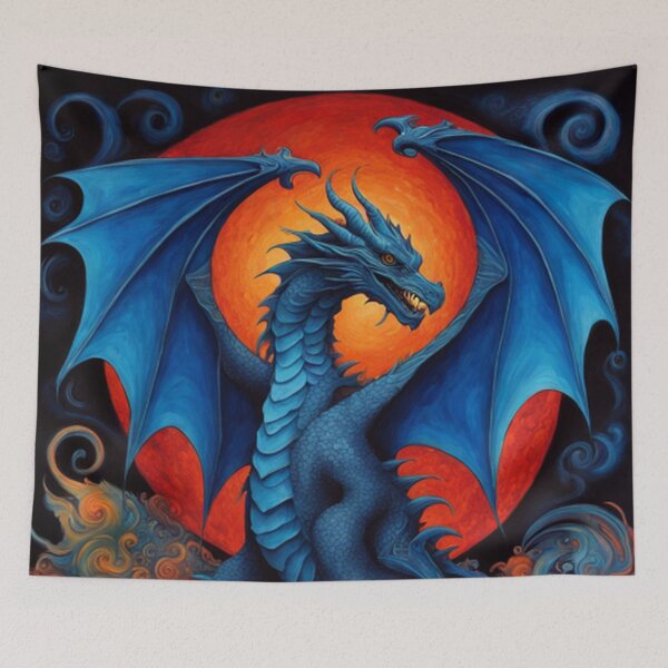 Item preview, Medieval Blue Winged Dragon  designed and sold by TheDarkWardrobe.