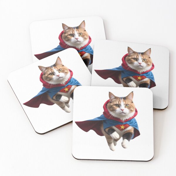 Item preview, CALICO SUPER HERO FLYING KITTY CAT STICKER designed and sold by Arts4U.