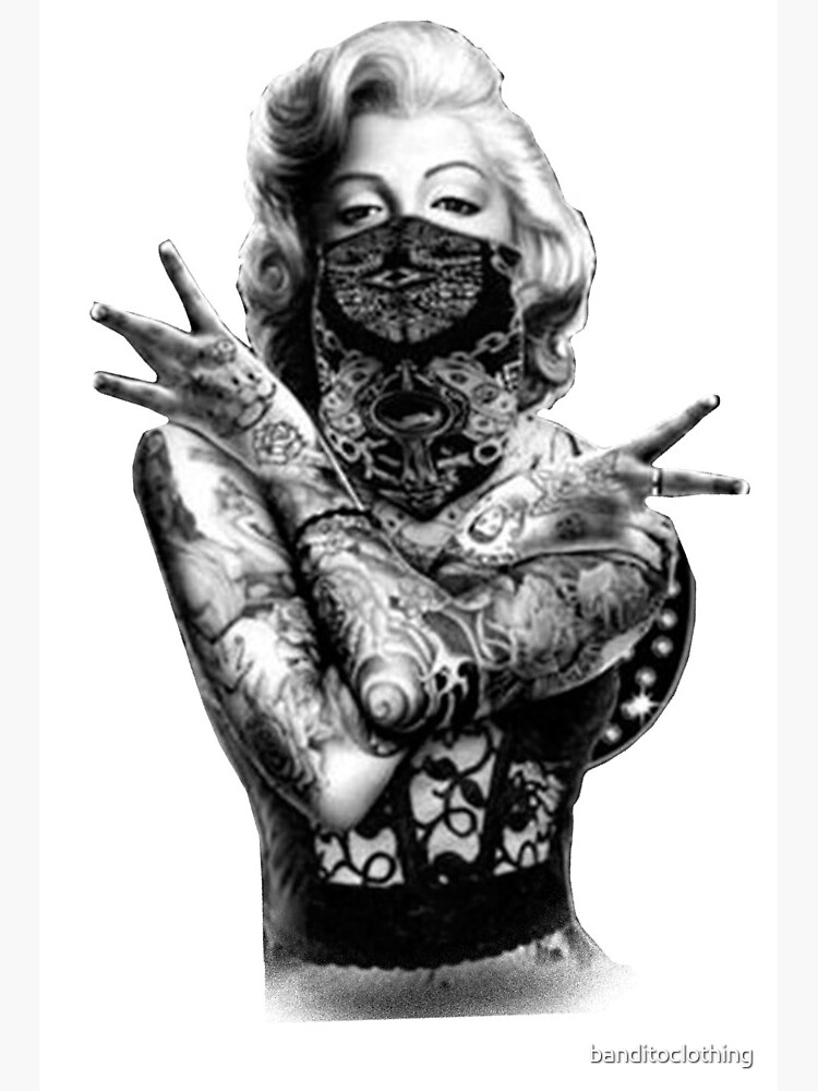 Marilyn Monroe Wear Bandanna Gangsta | Art Board Print