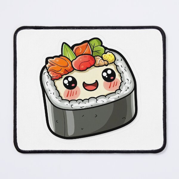 Item preview, Kawaii Sushi Roll Sticker for Food and Anime Lovers designed and sold by Liseri.
