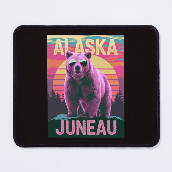 Item preview, Retro Juneau Alaska Poster – Pink Bear Sunset designed and sold by paulo silveira.