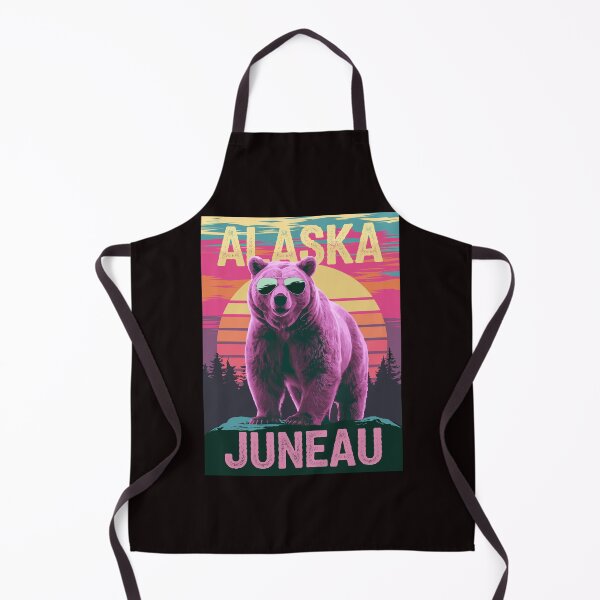 Item preview, Retro Juneau Alaska Poster – Pink Bear Sunset designed and sold by paulo silveira.