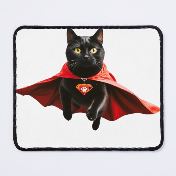 Item preview, BLACK CAT FLYING KITTY SUPER PAWS HERO STICKER designed and sold by Arts4U.