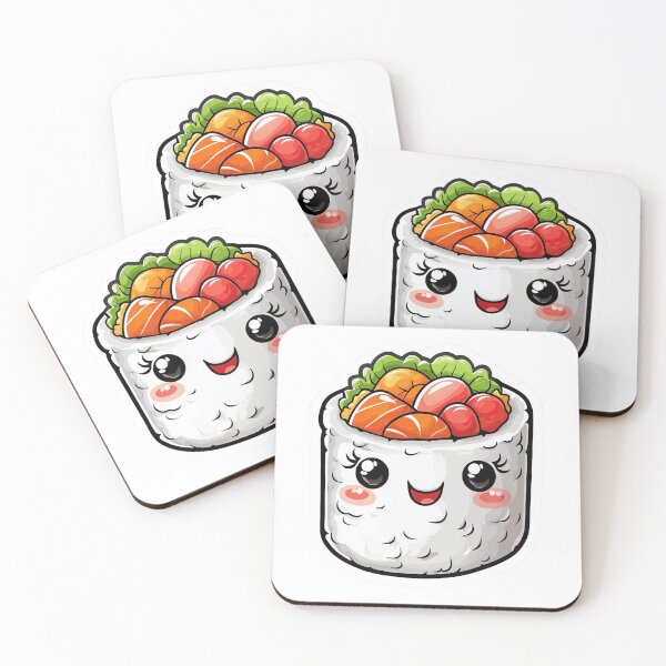 Item preview, Adorable Kawaii Sushi Roll Sticker for Food and Anime Fans designed and sold by Liseri.