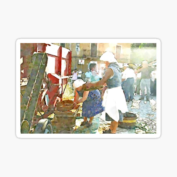 Item preview, Women peasants around the threshing machine in the square designed and sold by Giuseppe Cocco.