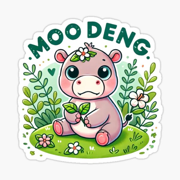 Aperçu de l'œuvre Moo Deng Baby Hippo Bamboo Cutee Animal Hippo Lovers Kids créée et vendue par SztylishDesigns.
