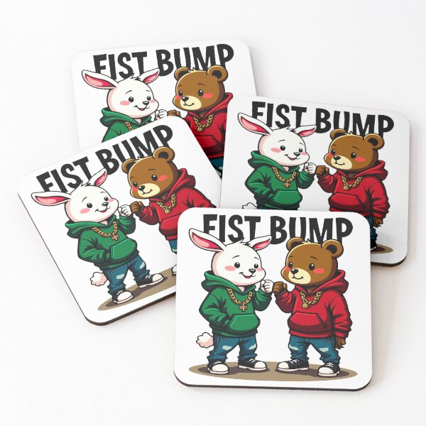 Item preview, Street Style Bunny and Bear Fist Bump Buddies designed and sold by Mosaic-97.