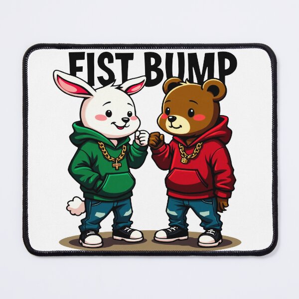 Item preview, Street Style Bunny and Bear Fist Bump Buddies designed and sold by Mosaic-97.