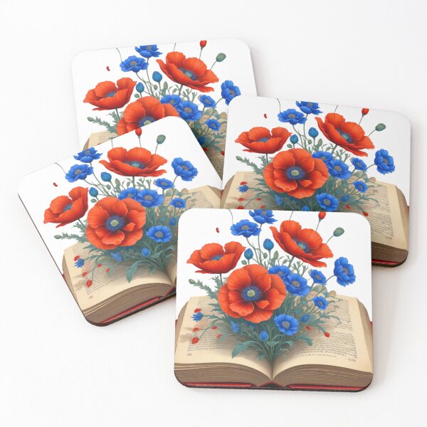 Item preview, FLOWERS GROWING FROM A BOOK PURPLE RED VINTAGE ANTIQUE designed and sold by Arts4U.