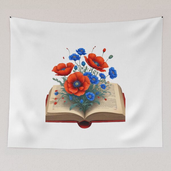 Item preview, FLOWERS GROWING FROM A BOOK PURPLE RED VINTAGE ANTIQUE designed and sold by Arts4U.