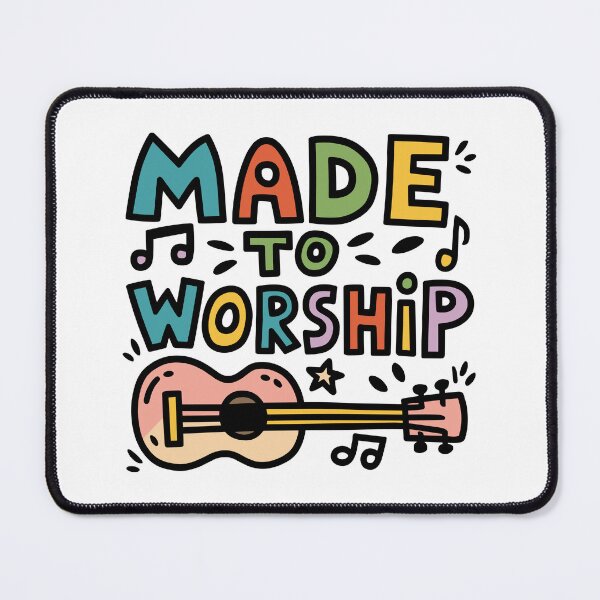 Item preview, Made to Worship Christian Design - Colorful Music and Faith Illustration for All Ages by Haha Handles Hub designed and sold by HahaHandlesHub.