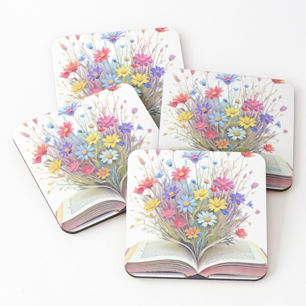 Item preview, DEMURE WILDFLOWERS GROWING FROM BOOK STICKER designed and sold by Arts4U.