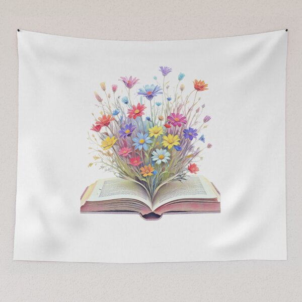 Item preview, DEMURE WILDFLOWERS GROWING FROM BOOK STICKER designed and sold by Arts4U.