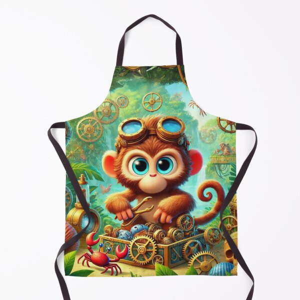 Item preview, Steampunk Crab-Eating Macaque designed and sold by Sillytoe.