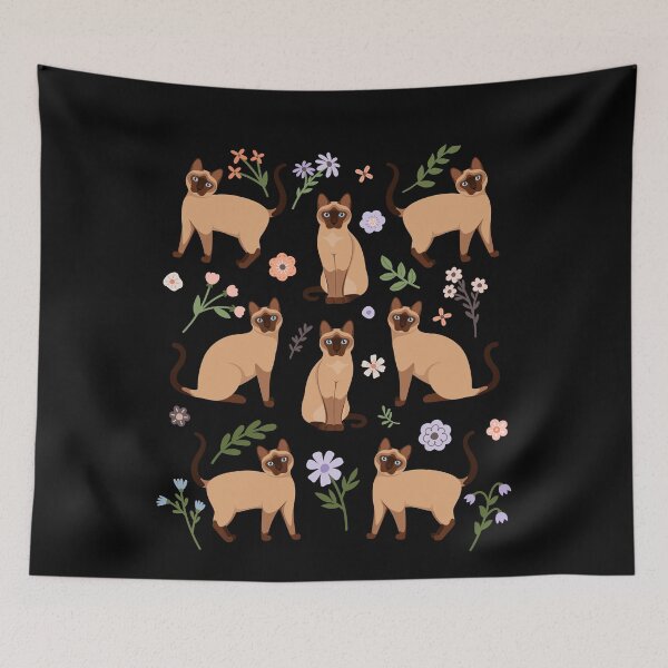Item preview, Siamese Cat Flowers designed and sold by Clara Hollins.
