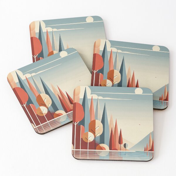 Item preview, Minimalist Minnesota Autumn Forest and Lake  designed and sold by Content by Steph.
