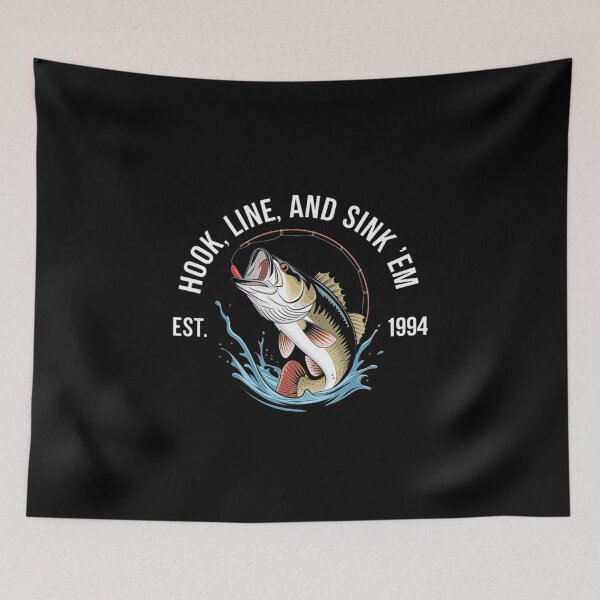Item preview, Hook, Line, and Sinker Bass Fishing Illustration designed and sold by love3617.