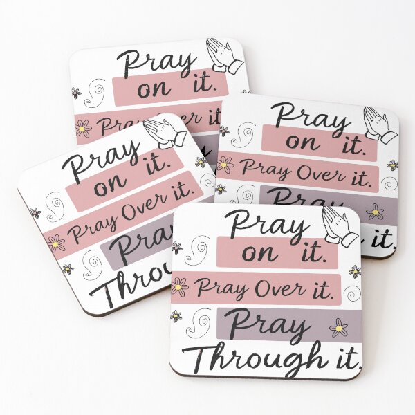 Item preview, Pray On It, Pray Over It, Pray Through It - Christian Women’s Inspirational Quote Design by Haha Handles Hub designed and sold by HahaHandlesHub.