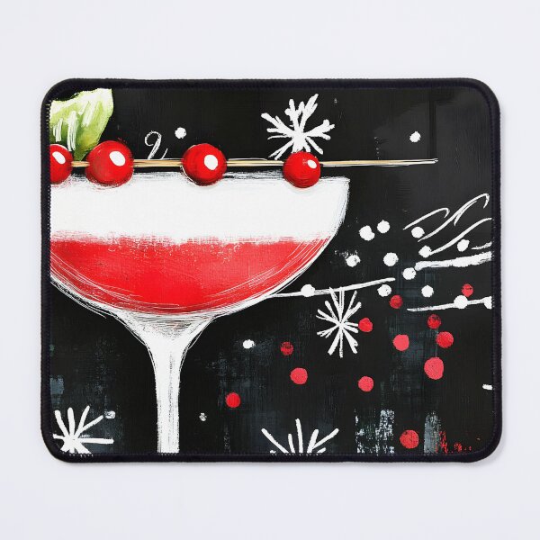Item preview, Festive Christmas Cocktail with Holly Garnish and Winter Snowflake Accents AI Generated Abstract Art designed and sold by OlfactoART Studio.