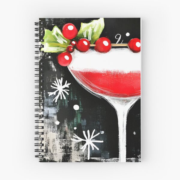 Item preview, Festive Christmas Cocktail with Holly Garnish and Winter Snowflake Accents AI Generated Abstract Art designed and sold by OlfactoART Studio.
