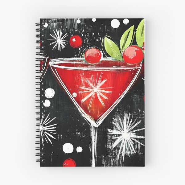 Item preview, Festive Red Christmas Cocktails with Berries and Starburst Accents Generative AI Abstract Colorful designed and sold by OlfactoART Studio.