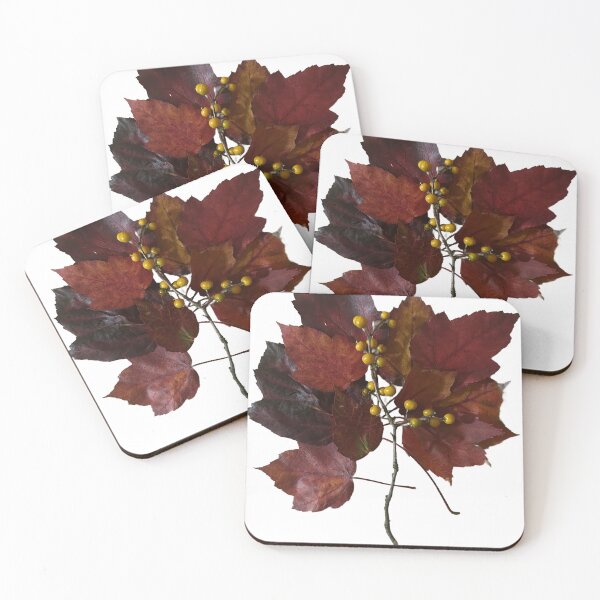 Item preview, Red fall leaves and yellow berries  designed and sold by Lauracolleen3.