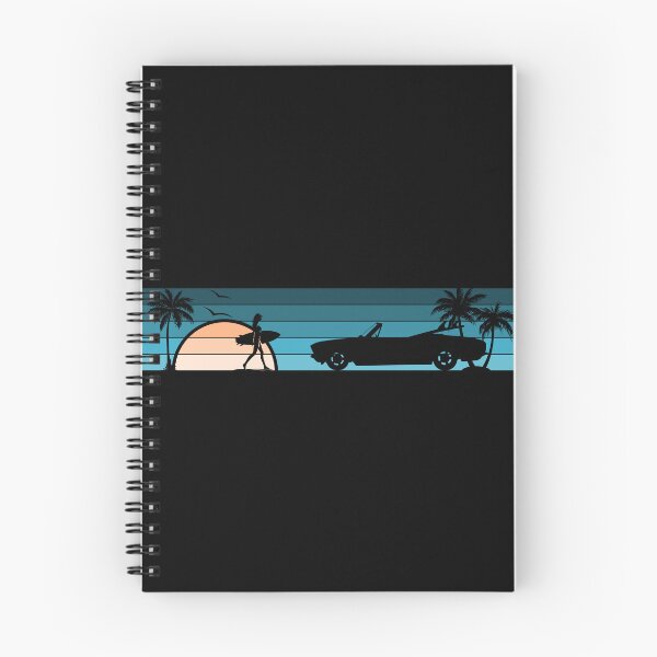 Item preview, Corvair Convertible 1965 1966 1967 1968 1969 Surfer Girl Sunset Beach Vintage Style Cyan Peach designed and sold by FlatSixGraphics.