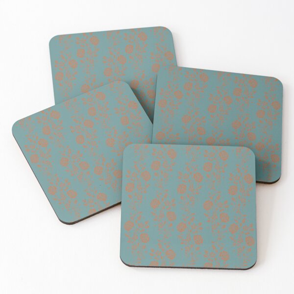 Item preview, ROSES - BRAN BROWN ON TEAL BLUE designed and sold by CONTRAPINK.