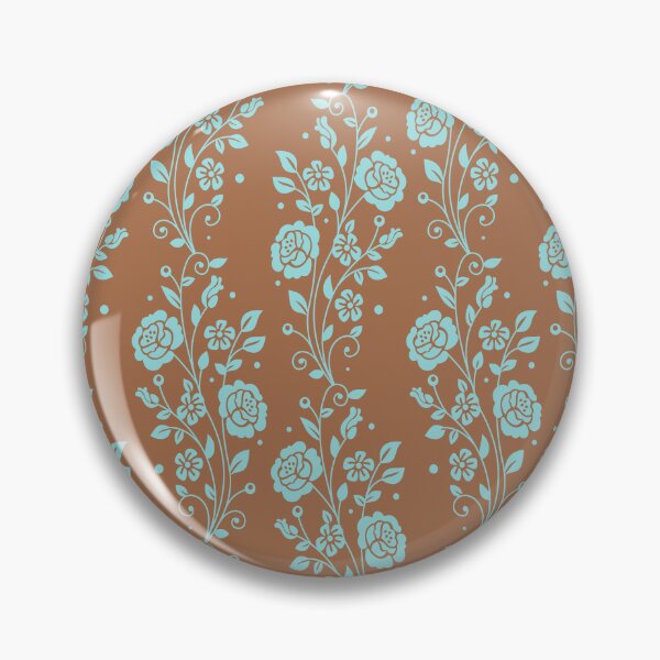 Item preview, ROSES - SHELL BLUE ON BRAN BROWN  designed and sold by CONTRAPINK.