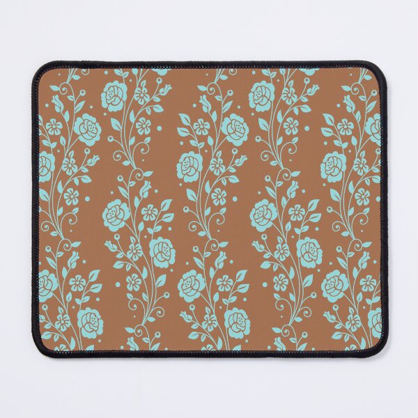 Item preview, ROSES - SHELL BLUE ON BRAN BROWN designed and sold by CONTRAPINK.