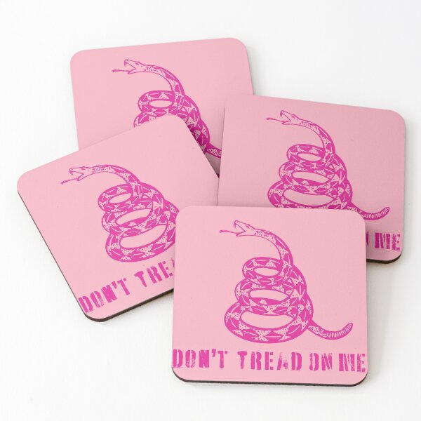 Item preview, Dont Tread On Me Distressed  80s Retro Gadsden Snake Flag Pink Default Background designed and sold by pelagio.